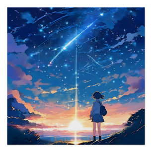 Póster constelación con estrellas de tiro