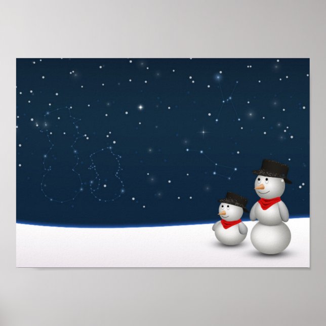 Póster Constelación Cute Snowmen (Frente)