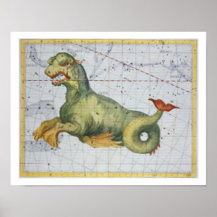Póster Constelación de Cetus la ballena, del 'atlas Coel