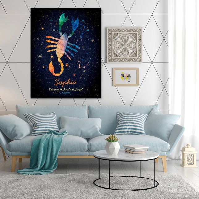 Póster Constelación de Escorpio Zodiaco Galaxia Acuarela (Subido por el creador)