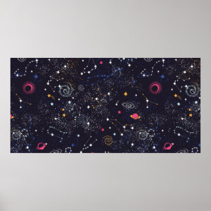 Póster Constelación de galaxia espacial sin fisuras