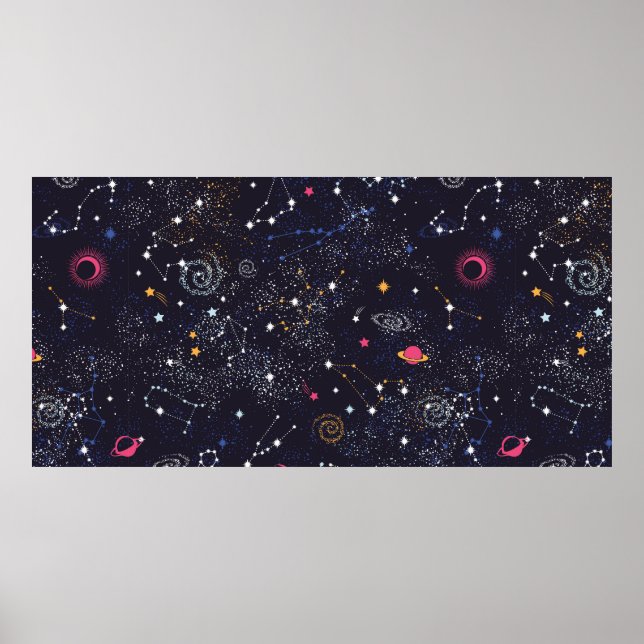 Póster Constelación de galaxia espacial sin fisuras (Frente)