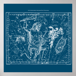 Póster Constelación de hercules vintage