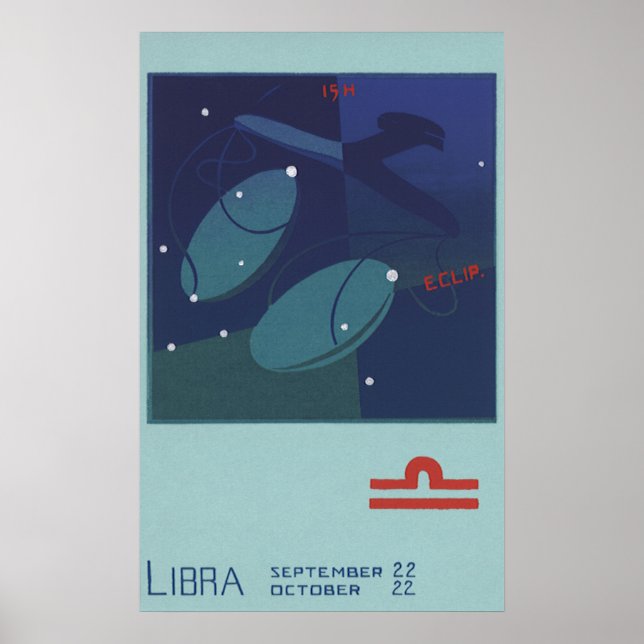 Póster Constelación de la escala de Libra de Astrología Z (Frente)