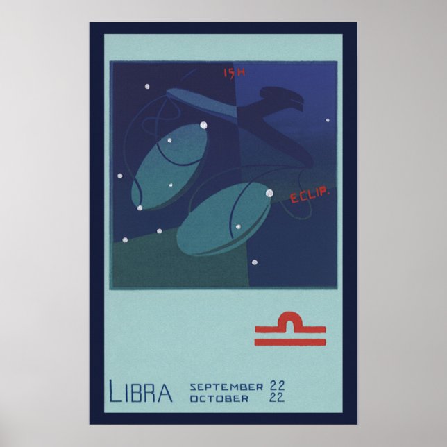 Póster Constelación de la escala de Libra de Astrología Z (Frente)