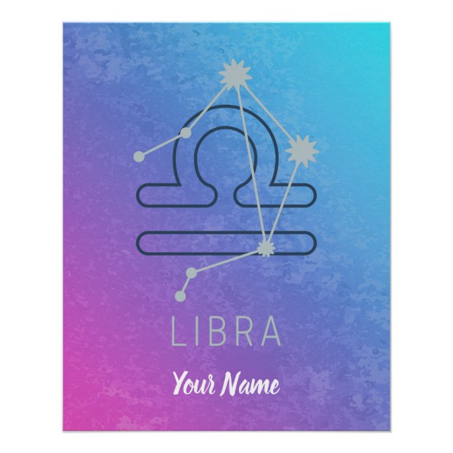 Póster Constelación de la estrella libra zodiac de la est (Anverso)