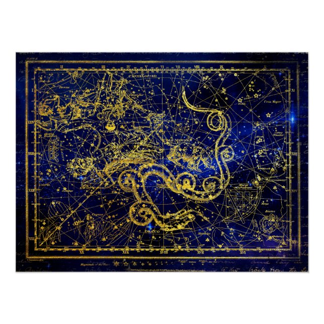 Póster Constelación de oro de Draco (Anverso)