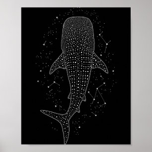 Póster Constelación de Tiburón Ballena Vida Marina Para A