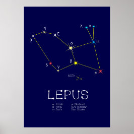 Póster Constelación del hemisferio sur Lepus