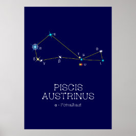 Póster Constelación del hemisferio sur Piscis Austrinus