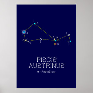 Póster Constelación del hemisferio sur Piscis Austrinus