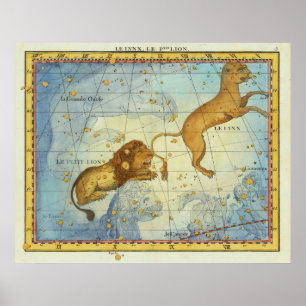 Póster Constelación vintage Leo