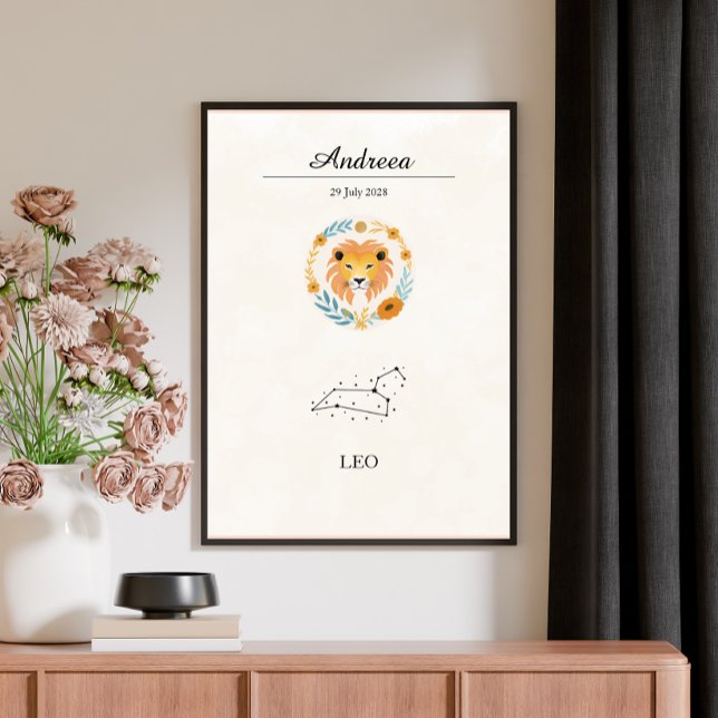 Póster Constelación Zodiacal Leo Boho Personalizada (Subido por el creador)