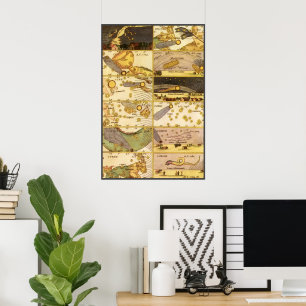 Póster Constelaciones antiguas, astronomía antigua y estr