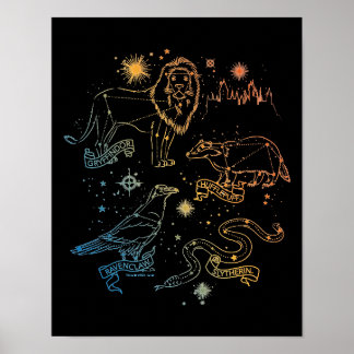 Póster Constelaciones de casas Rainbow HOGWARTS™