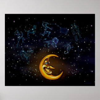 Póster Constelaciones de la Luna