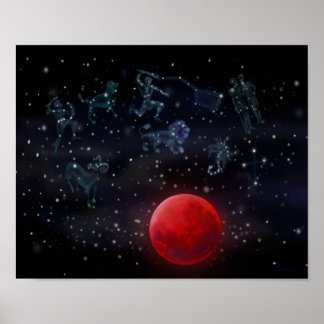Póster Constelaciones de la luna sanguínea