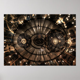 Póster Constelaciones de zodiaco mecánicas de vapor