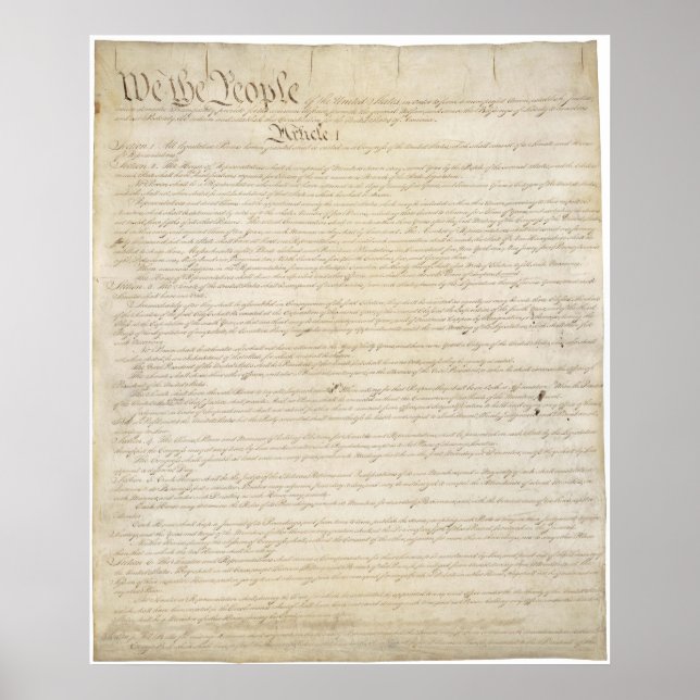 Póster Constitución de los Estados Unidos Página 1 (Frente)