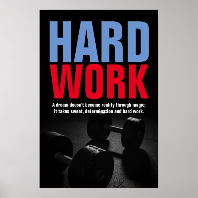 Póster Construcción de cuerpos de trabajo duro Motivación (Frente)
