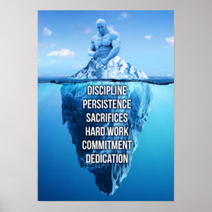 Póster Construcción de cuerpos Escultura Iceberg Motivaci
