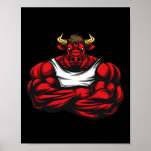 Póster Construcción de cuerpos fuertes como toros