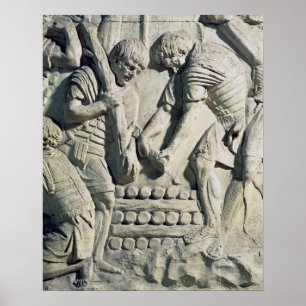 Póster Construcción de fortificaciones durante la campaña