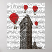 Construcción de hierro plano y globos de aire cali
