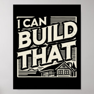 Póster Construcción de la Casa de Woodworker de madera