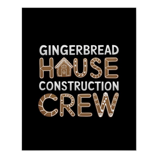 Póster Construcción de la casa Gingerbread Arte Digital (Anverso)