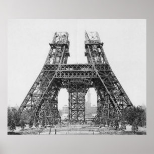 Póster Construcción de la Torre Eiffel