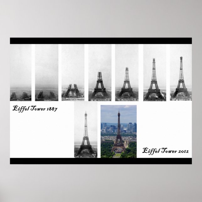 Póster Construcción de la Torre Eiffel 1887 (Frente)