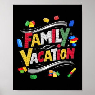 Póster Construcción de Ladrillos Familia Vacaciones Acord