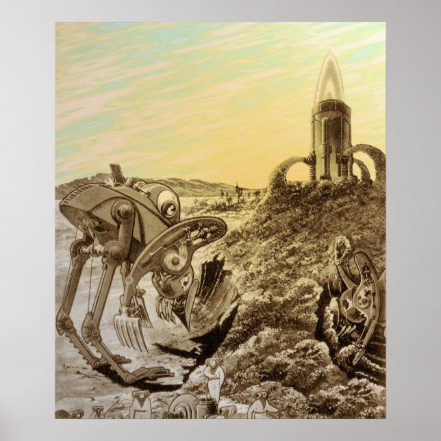 Póster Construcción de planetas de ciencia ficción de vin (Frente)