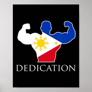 Póster Construcción de un cuerpo de bandera filipina con 