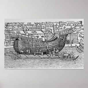 Póster Construcción de una nave