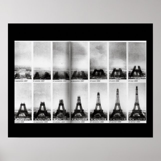 Póster Construcción del Poster de la Torre Eiffel (Frente)