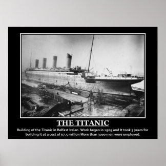 Póster Construcción del Titanic imagen vintage 1909