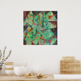 Póster Construcción forestal por Paul Klee
