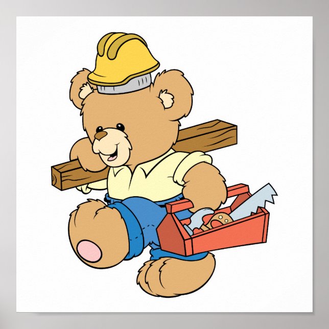 Póster Construction Carpenter Bear (Frente)