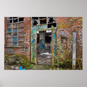 Poster constructivo abandonado arte de la calle de