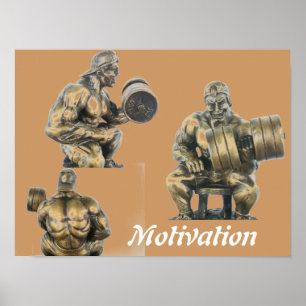 Póster Constructor de cuerpos de elevación de pesas