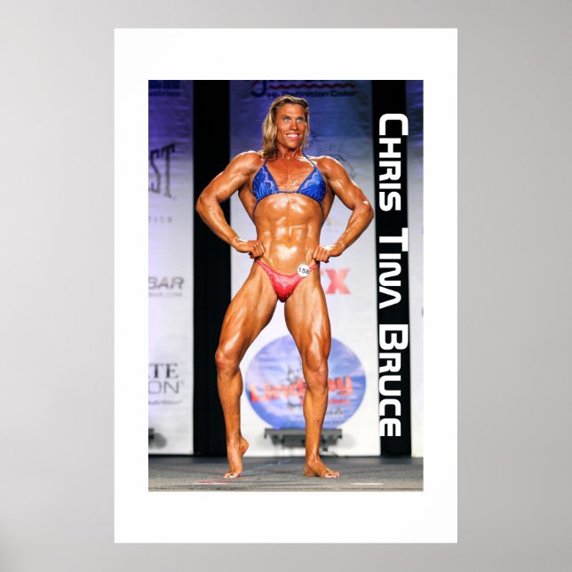 Póster Constructor de cuerpos transgénero Chris Tina Bruc (Frente)