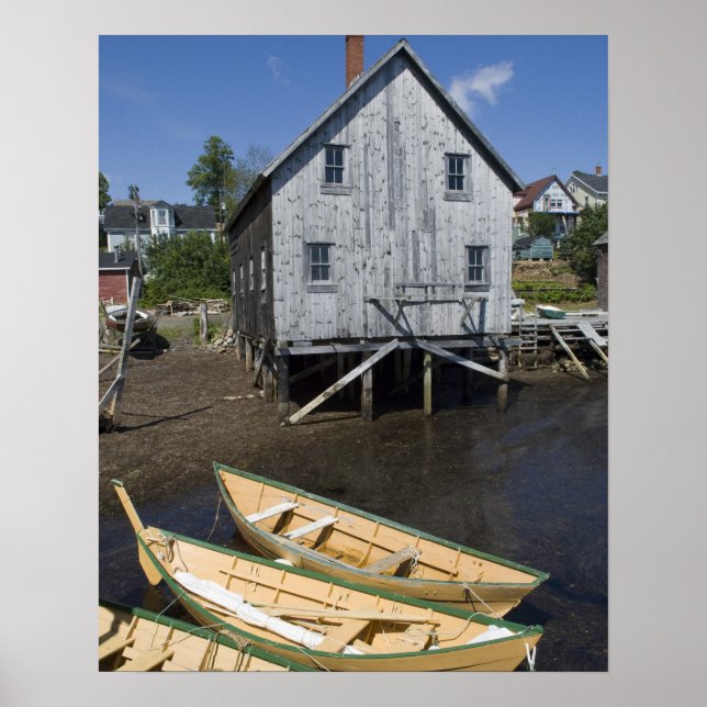 Póster Constructor de dory, Lunenburg, Nueva Escocia, Can (Frente)