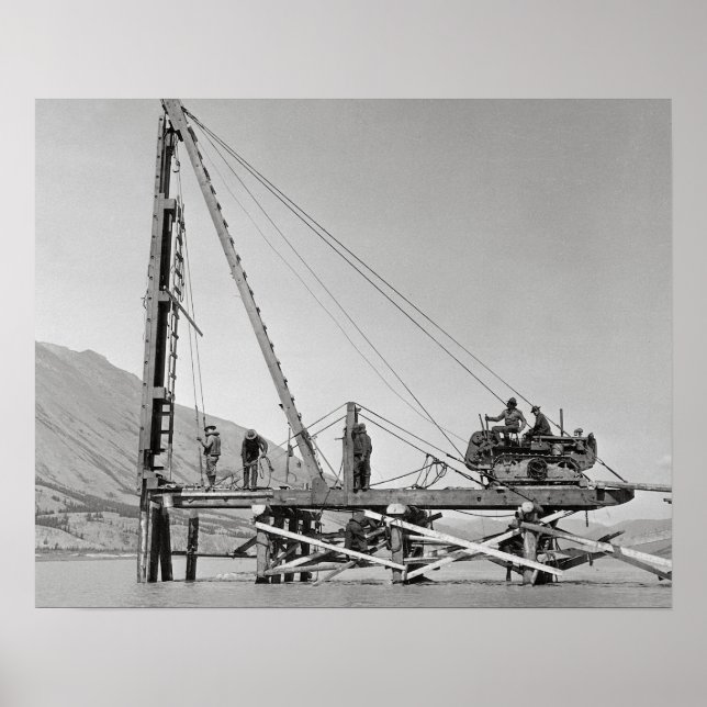 Póster Constructores de puentes en Alaska, 1942. Foto ant (Frente)