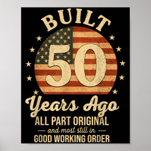 Póster Construido Hace 50 Años Divertido Cumpleaños 50 Us