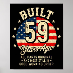 Póster Construido Hace 59 Años Divertido Cumpleaños 59 Vi