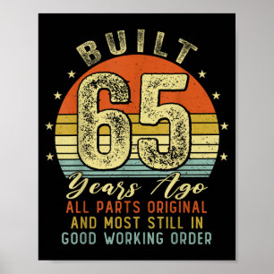 Póster Construido hace 65 años Cumpleaños divertido 65 cu