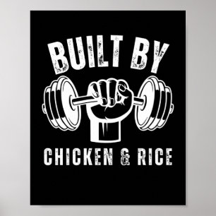 Póster Construido por pollo y arroz
