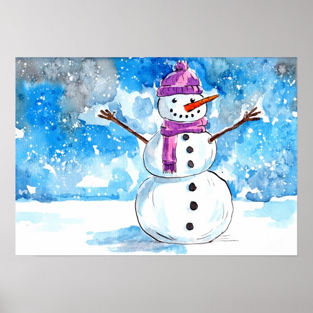 Póster Construyamos un muñeco de nieve (Frente)